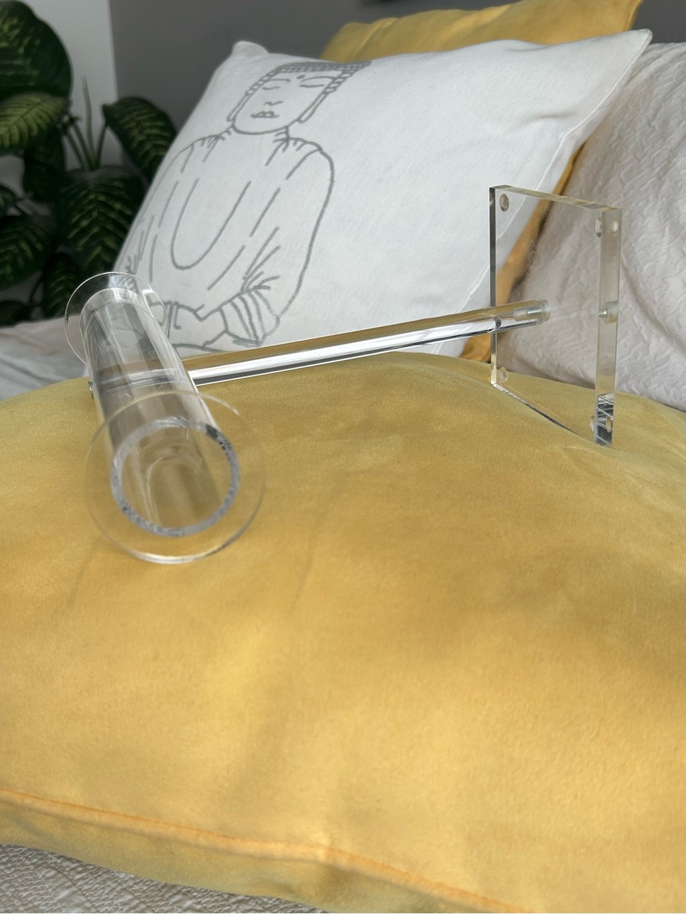 Clear Acrylic Jewelry T-Bar Stand with Gold Necklace - Picture 4 of 9